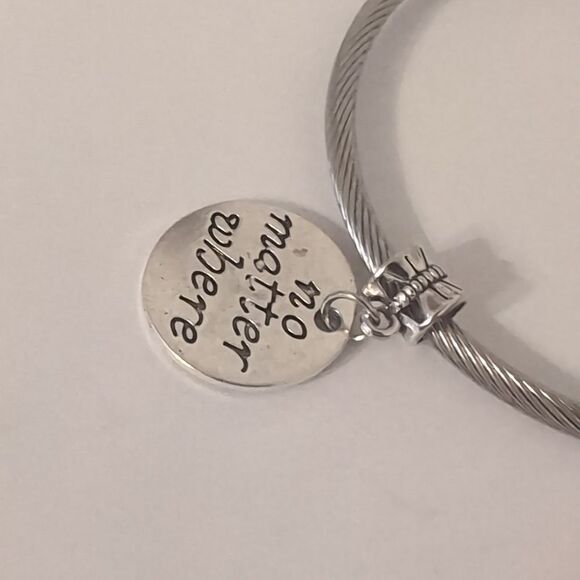 Silver No Matter Where Dangle Charm for Pandora Style Bracelet‎ - Picture 2 of 4